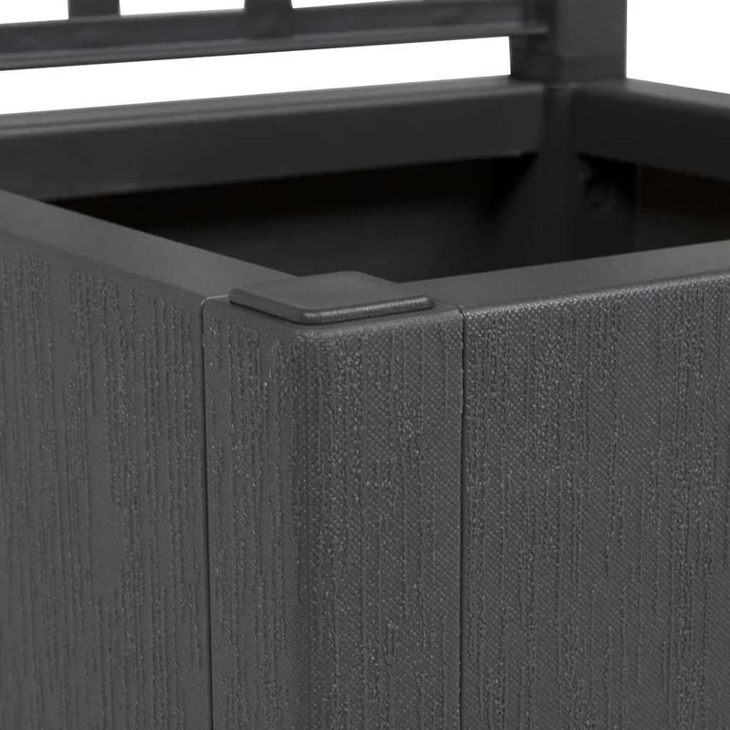 Cache-pot jardin treillis moderne extérieur intérieur 36 x 36 x 140 cm en polypropylène anthracite 02_0058836