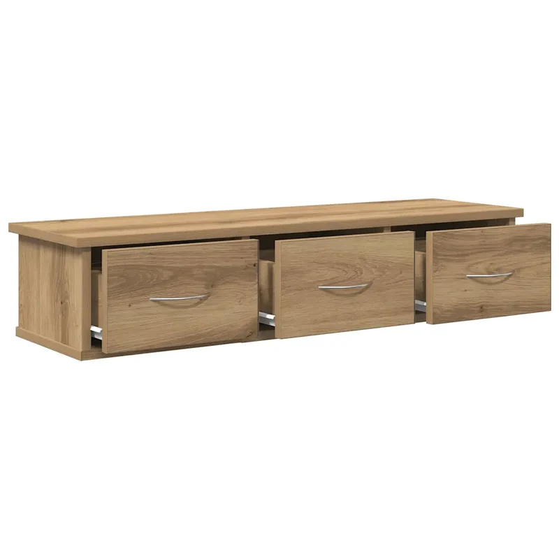 Armoire murale pratique avec tiroirs 88 x 26 x 18 cm design élégant en bois d'ingénierie chêne artisanal 02_0050691