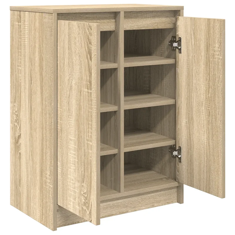 Armoire à chaussures moderne avec 8 étagères rangement pratique 57 x 34 x 76 cm en bois d'ingénierie chêne sonoma 02_0051771