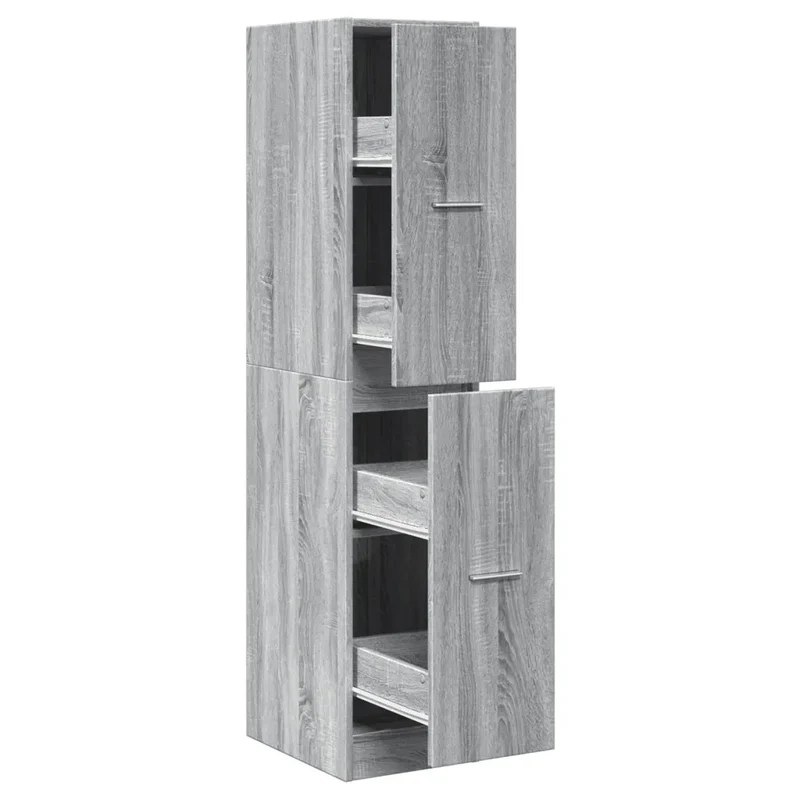 Armoire apothicaire multifonctionnelle rangement 30 x 41 x 144,5 cm finition mate en bois d'ingénierie sonoma gris 02_0050624