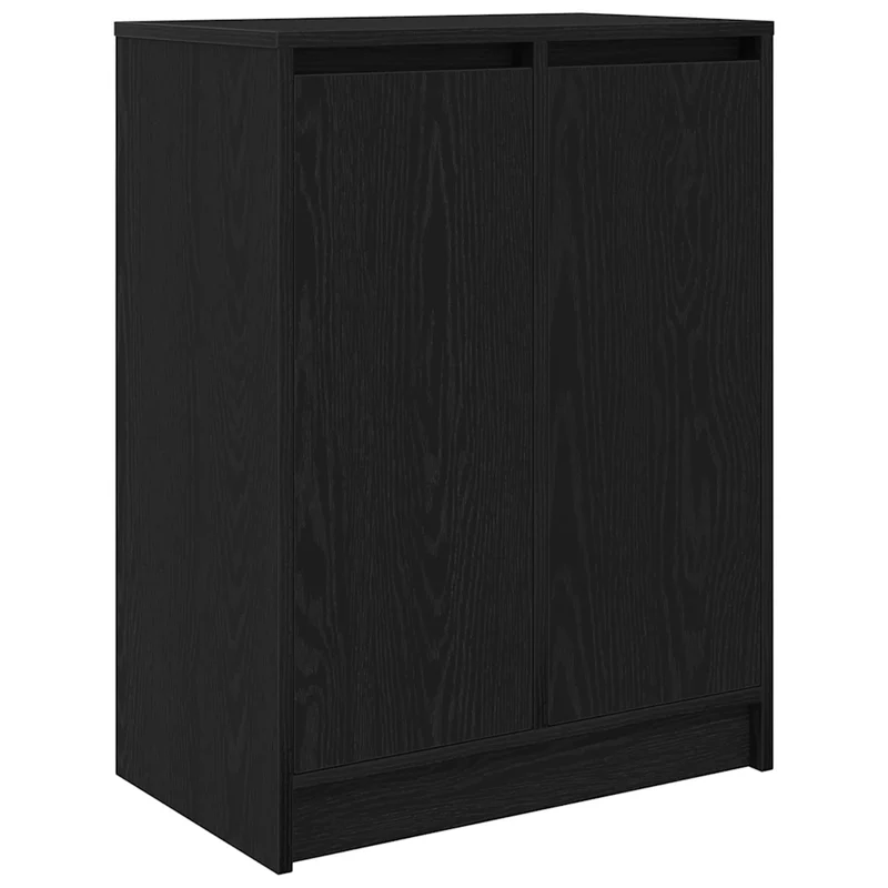 Armoire à chaussures avec 2 portes et 8 étagères 57 x 34 x 76 cm style moderne en bois d'ingénierie chêne noir 02_0051770