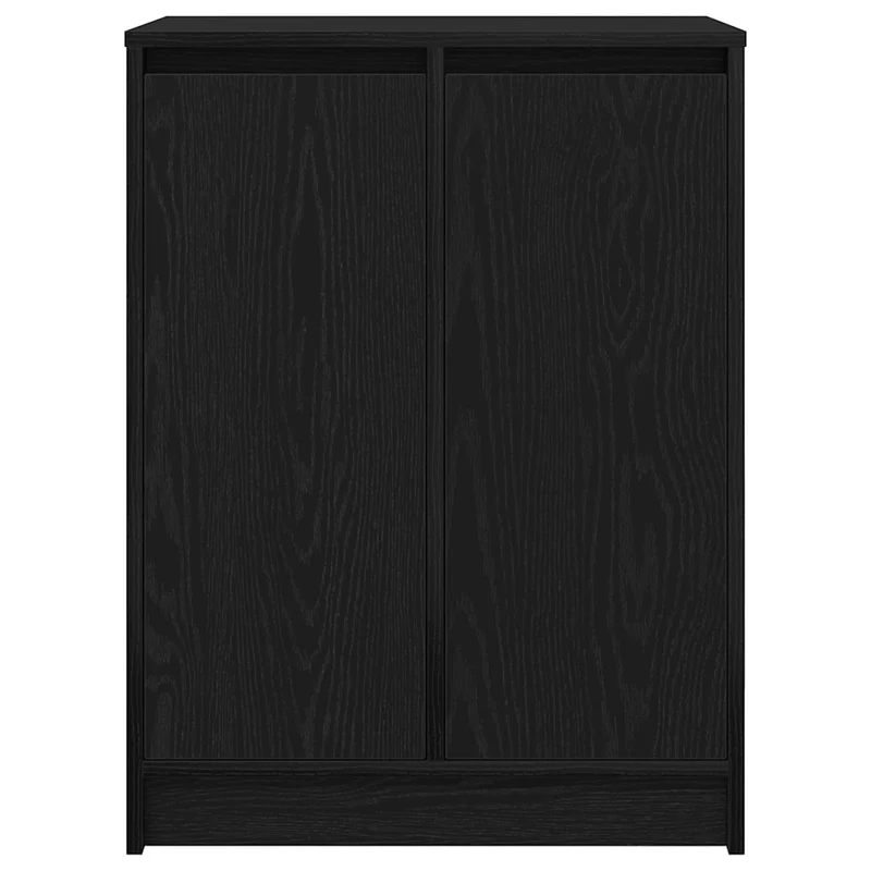 Armoire à chaussures avec 2 portes et 8 étagères 57 x 34 x 76 cm style moderne en bois d'ingénierie chêne noir 02_0051770