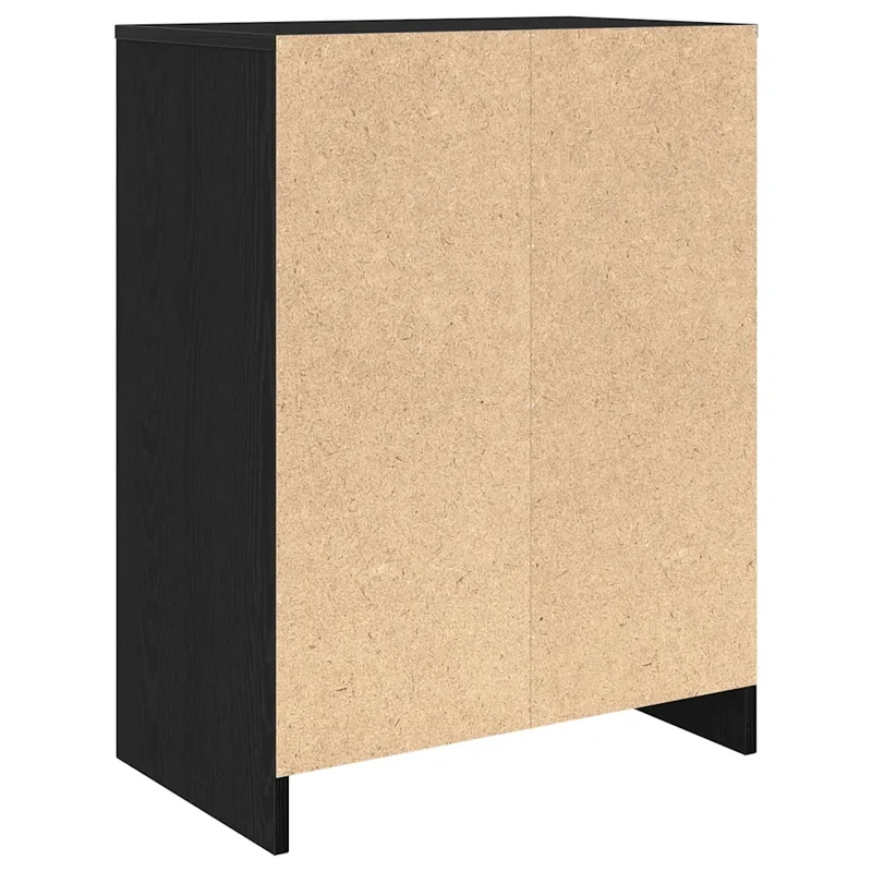 Armoire à chaussures avec 2 portes et 8 étagères 57 x 34 x 76 cm style moderne en bois d'ingénierie chêne noir 02_0051770