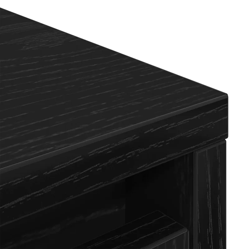 Armoire à chaussures avec 2 portes et 8 étagères 57 x 34 x 76 cm style moderne en bois d'ingénierie chêne noir 02_0051770