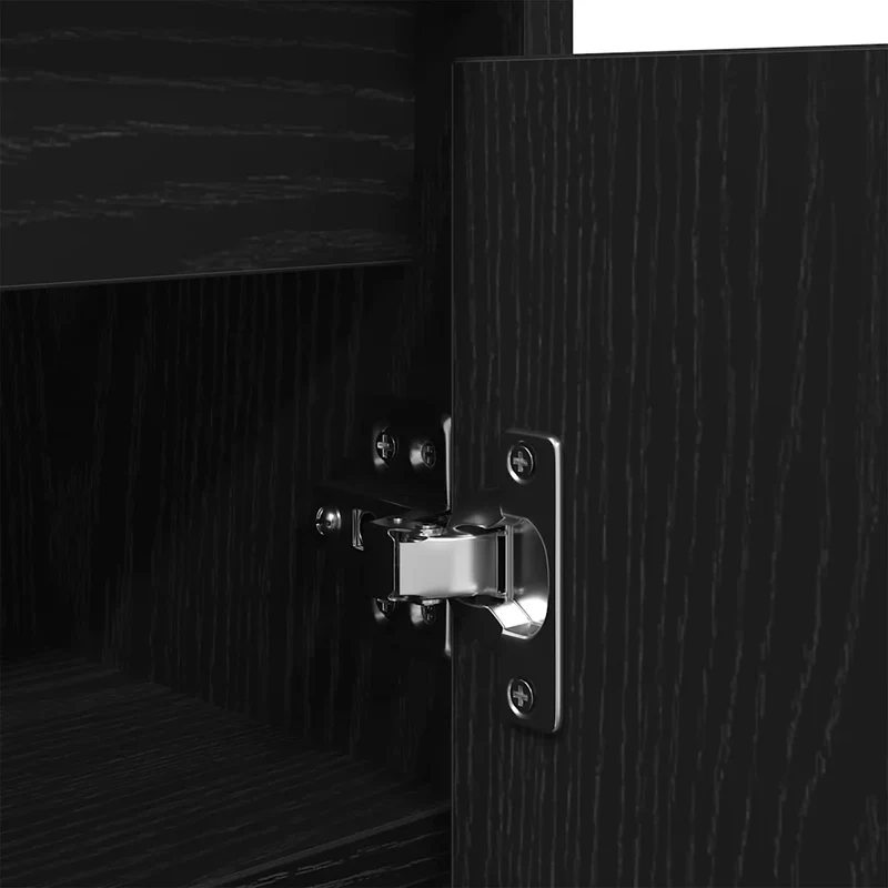 Armoire à chaussures avec 2 portes et 8 étagères 57 x 34 x 76 cm style moderne en bois d'ingénierie chêne noir 02_0051770
