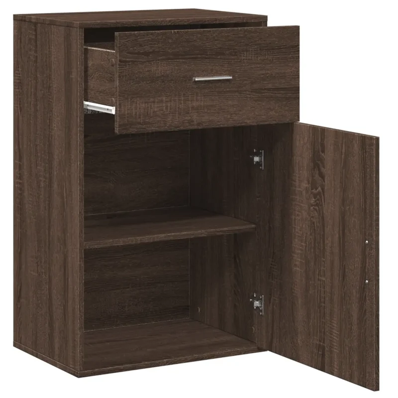 Armoire de rangement en chêne marron 56,5 x 39 x 90 cm espace optimisé finition mate 02_0049418