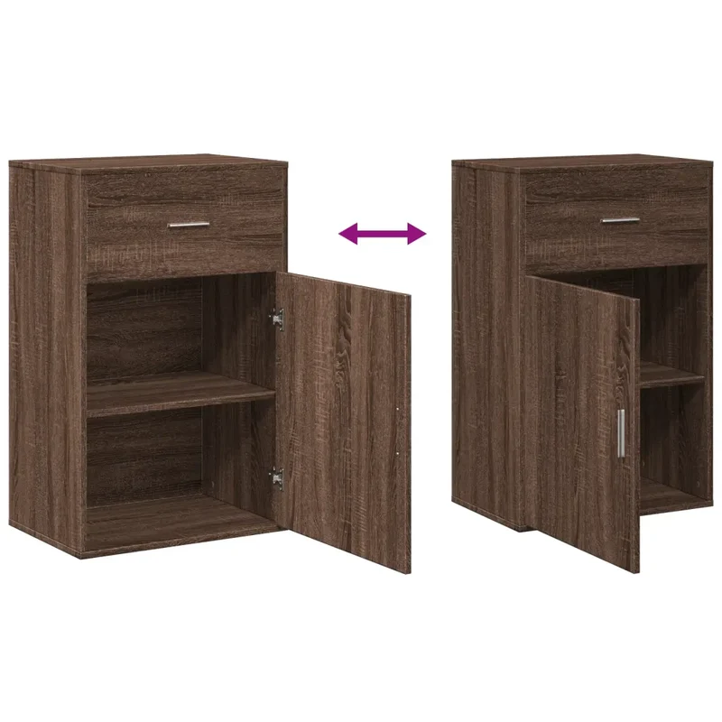 Armoire de rangement en chêne marron 56,5 x 39 x 90 cm espace optimisé finition mate 02_0049418