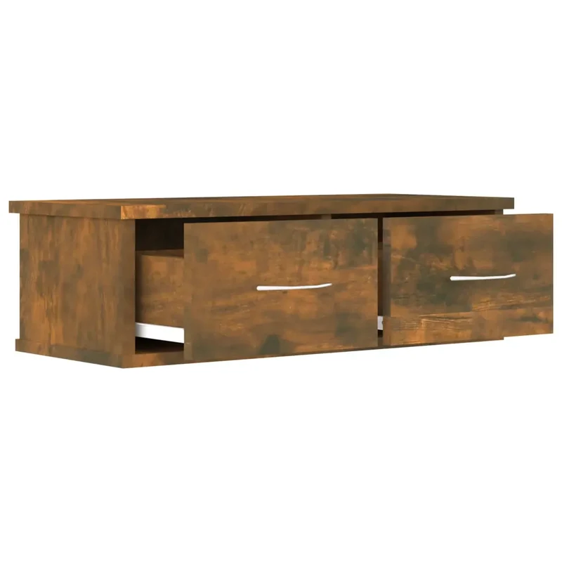 Armoire murale pratique chêne fumé 60 x 26 x 18 cm ample rangement design contemporain en bois d'ingénierie chêne fumé 02_0048126