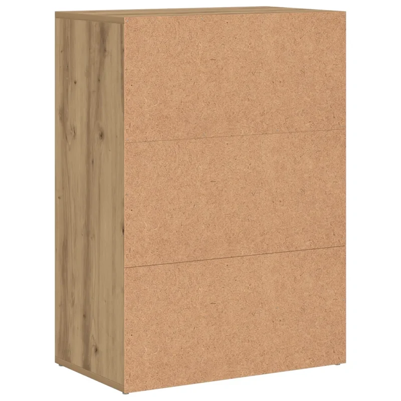 Armoire à chaussures avec portes et tiroir 60 x 35 x 84 cm grand espace de rangement moderne en bois d'ingénierie chêne artisanal 02_0050694