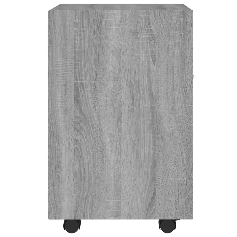 Armoire latérale à roulettes espace de rangement 33 x 38 x 60 cm style classique en bois d'ingénierie gris 02_0048247