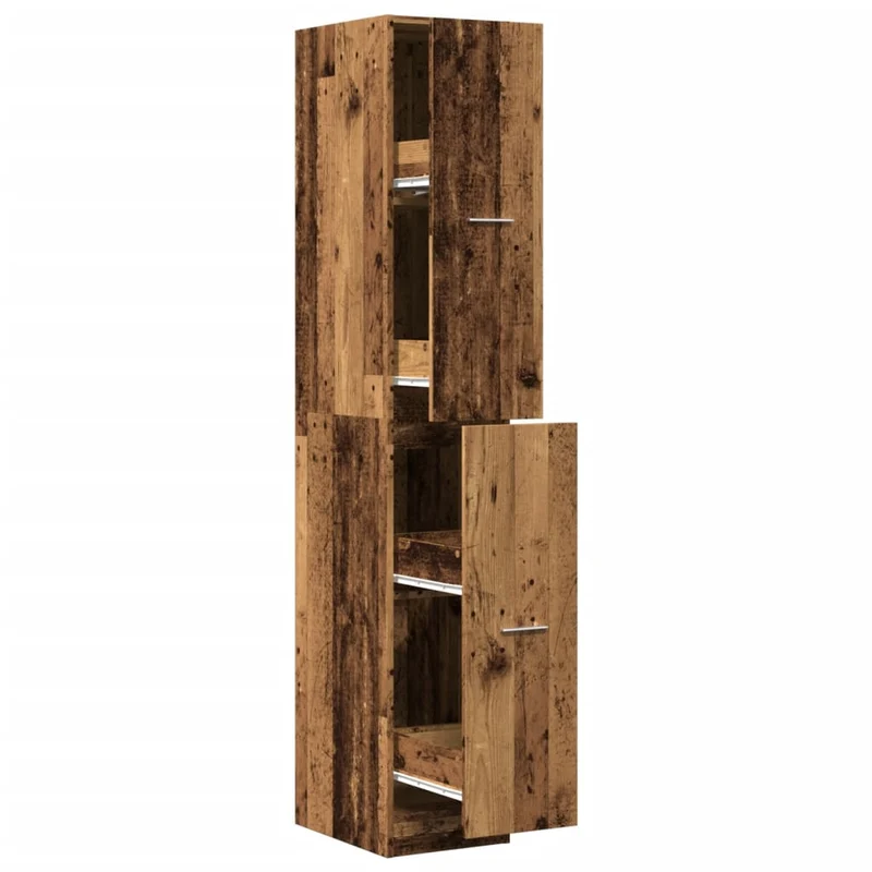 Armoire d'apothicaire vintage pratique rangement 30 x 41 x 174,5 cm en bois ingénierie vieux bois 02_0055656