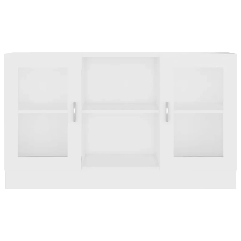 Armoire à vitrine moderne pratique 120 x 30,5 x 70 cm style épuré en bois d'ingénierie blanc 02_0047764