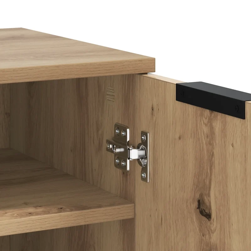 Armoire à chaussures avec porte 29,5 x 35 x 70 cm pratique 4 étagères style chêne artisanal en bois d'ingénierie 02_0050991