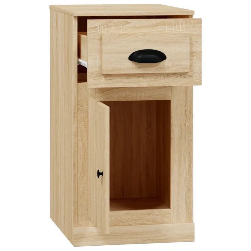 Armoire latérale avec tiroir ergonomique rangement 40 x 50 x 75 cm en bois d'ingénierie chêne sonoma 02_0048270