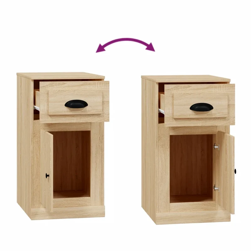 Armoire latérale avec tiroir ergonomique rangement 40 x 50 x 75 cm en bois d'ingénierie chêne sonoma 02_0048270