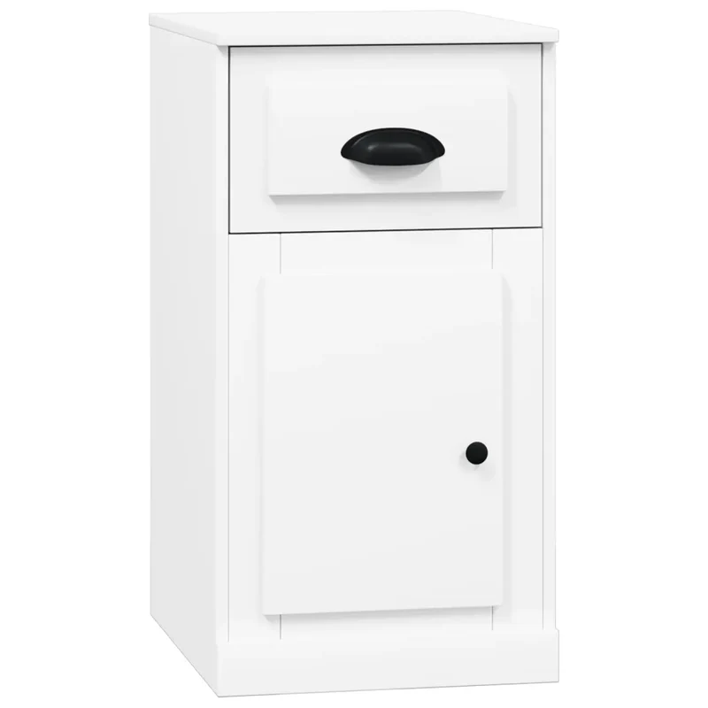 Armoire latérale avec tiroir rangement décoratif 40 x 50 x 75 cm en bois d'ingénierie blanc 02_0048269