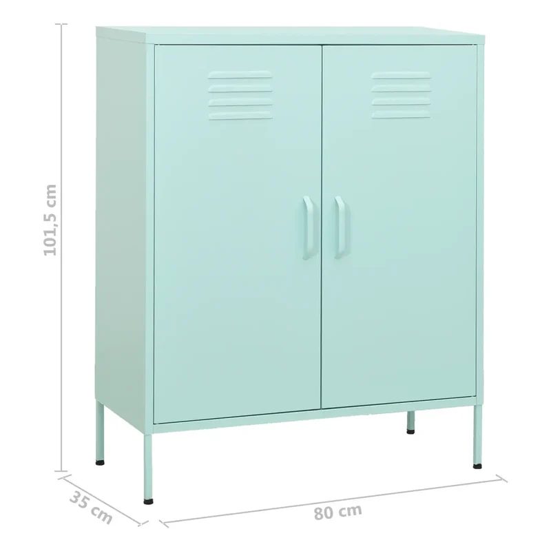 Armoire de rangement moderne design pratique 80 x 35 x 101,5 cm en acier menthe 02_0046858