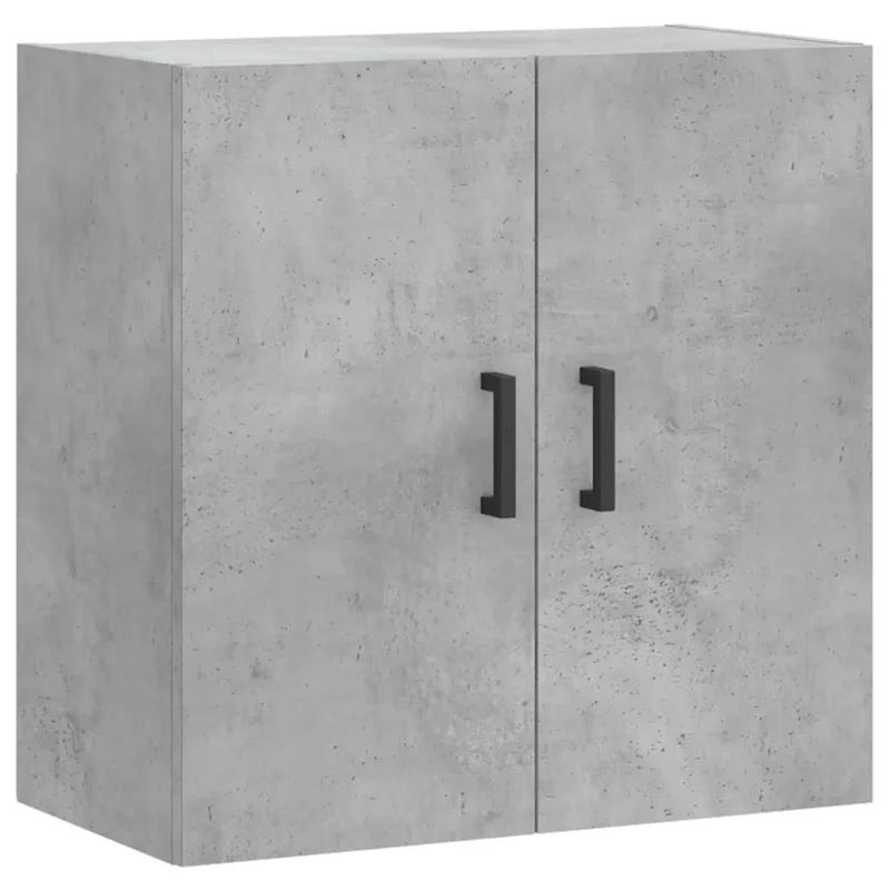 Armoire murale flottante pratique rangement 60 x 31 x 60 cm en bois d'ingénierie gris béton 02_0048805