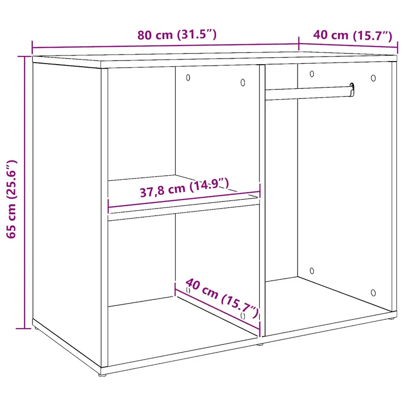 Armoire de dressing moderne avec espace de rangement pratique 80 x 40 x 65 cm en bois d'ingénierie chêne artisanal 02_0051011