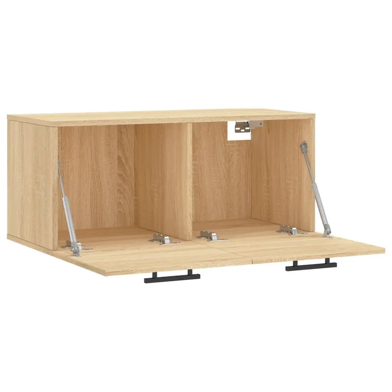 Armoire murale fonctionnelle rangement décoratif 80 x 36,5 x 35 cm en bois d'ingénierie chêne sonoma 02_0048870