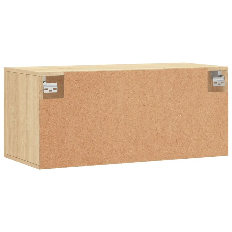 Armoire murale fonctionnelle rangement décoratif 80 x 36,5 x 35 cm en bois d'ingénierie chêne sonoma 02_0048870