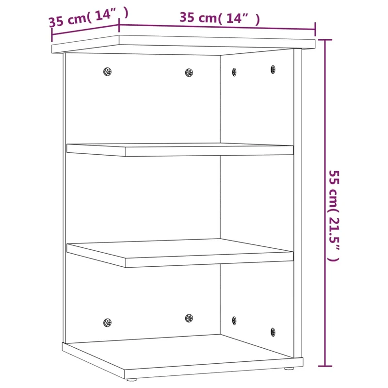 Armoire latérale décorative fonctionnelle 35 x 35 x 55 cm en bois d'ingénierie gris sonoma 02_0048540
