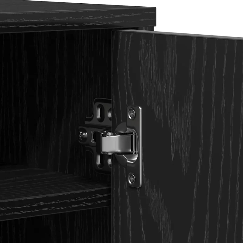 Armoire à chaussures élégante rangement pratique 60 x 35 x 92 cm en bois d'ingénierie noir 02_0051801