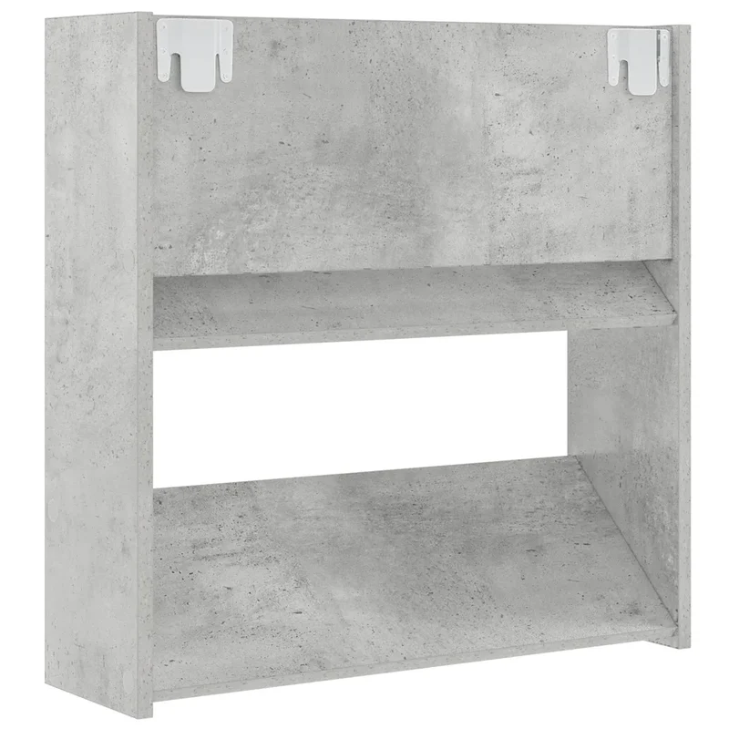 Lot de 2 armoires à chaussures murales design moderne 60 x 18 x 60 cm en aggloméré gris béton 02_0047890