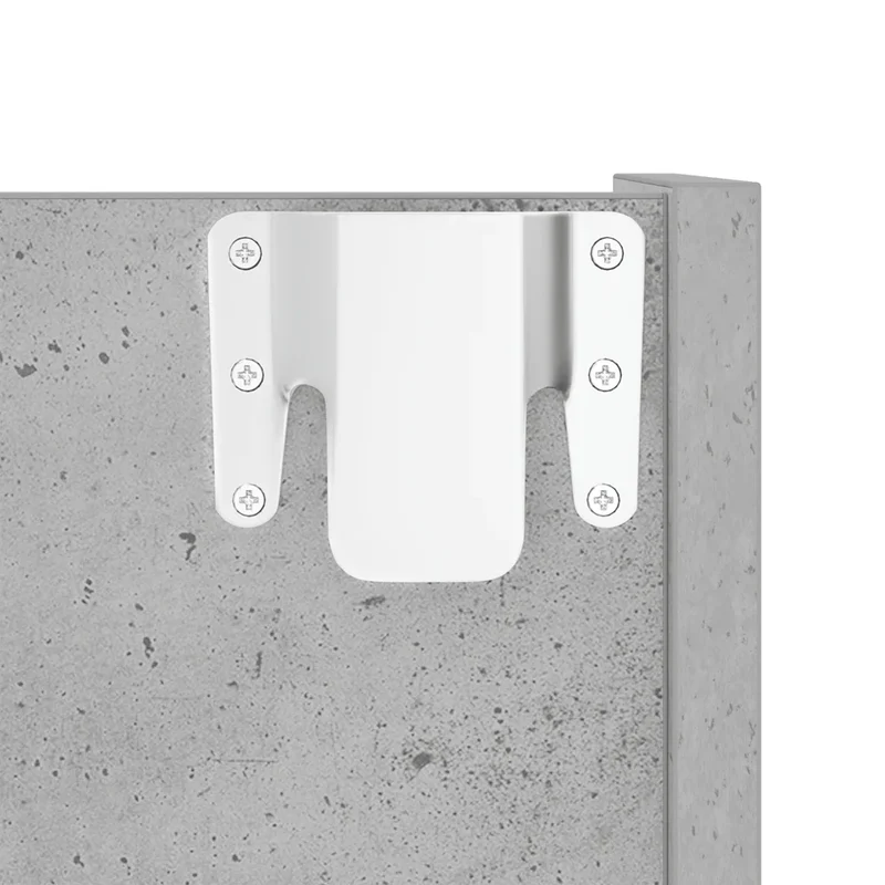 Lot de 2 armoires à chaussures murales design moderne 60 x 18 x 60 cm en aggloméré gris béton 02_0047890