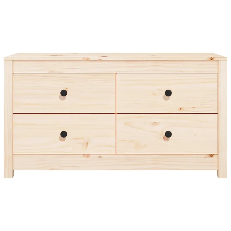 Armoire latérale pratique rustique rangement 100 x 40 x 54 cm en bois de pin naturel 02_0048464