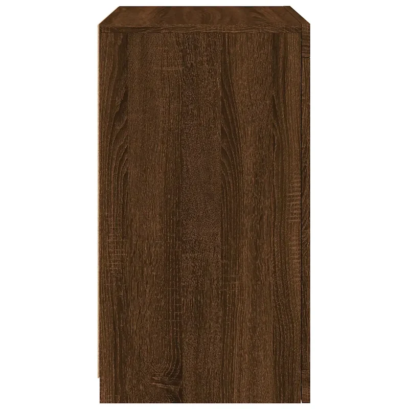 Armoire latérale moderne à éclairage LED 41 x 37 x 67 cm grand espace de rangement style contemporain en bois chêne 02_0049374