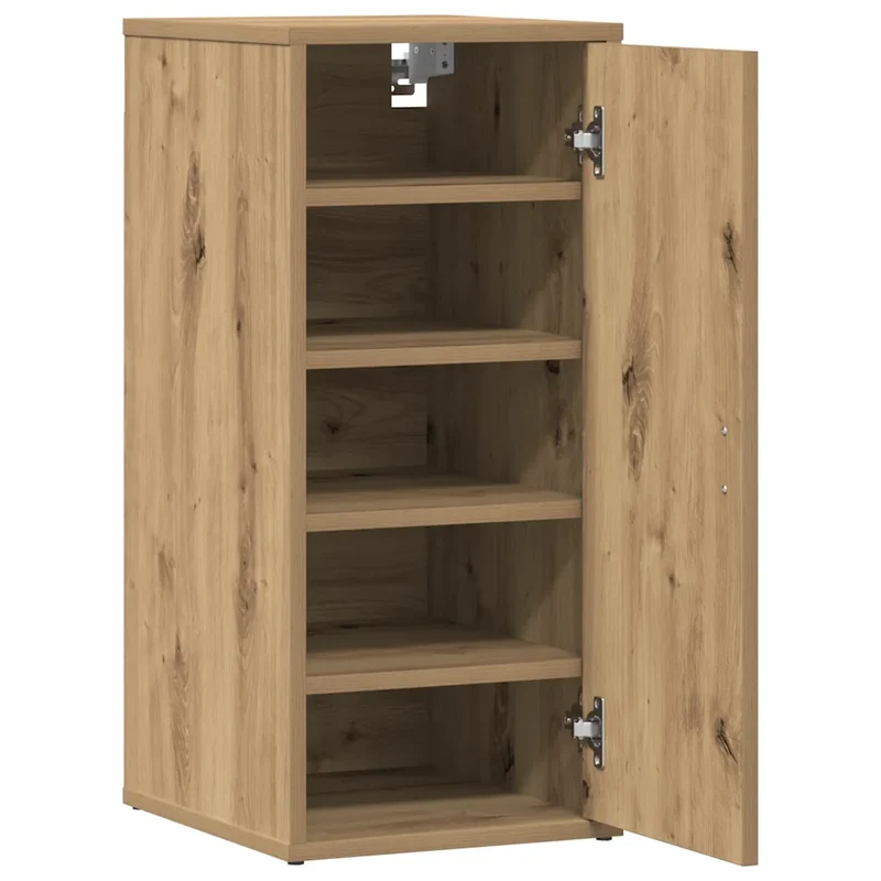 Lot de 2 armoires à chaussures 32 x 35 x 70 cm avec porte rangement pratique style chêne artisanal en bois 02_0050918