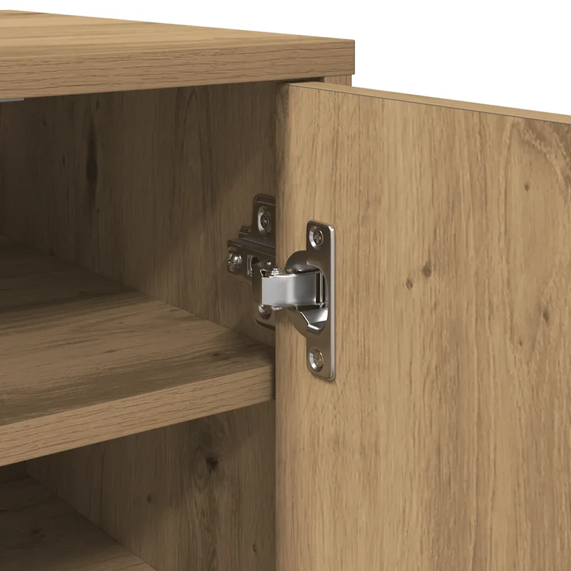 Lot de 2 armoires à chaussures 32 x 35 x 70 cm avec porte rangement pratique style chêne artisanal en bois 02_0050918
