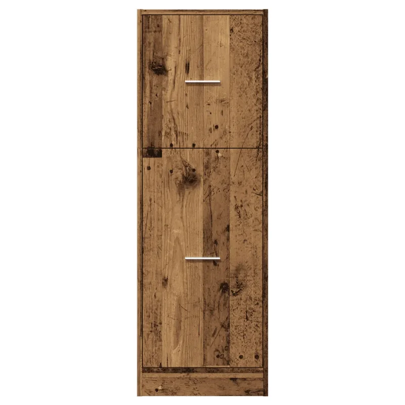 Armoire d'apothicaire multifonctionnelle rangement 40 x 41 x 118 cm finition vintage en bois d'ingénierie vieux bois 02_0050644