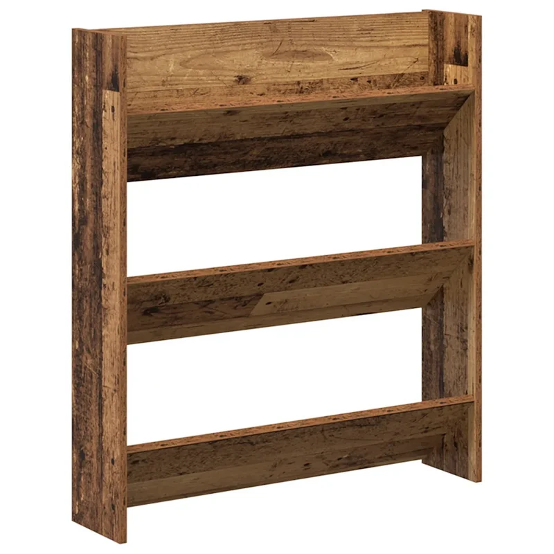 Armoire à chaussures murale moderne gain de place 80 x 18 x 90 cm en bois d'ingénierie vieux bois 02_0050892