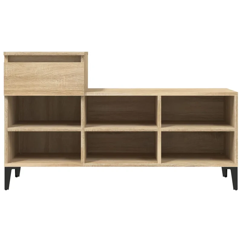 Armoire à chaussures moderne espace de rangement 102 x 36 x 60 cm en bois d'ingénierie chêne sonoma 02_0048447