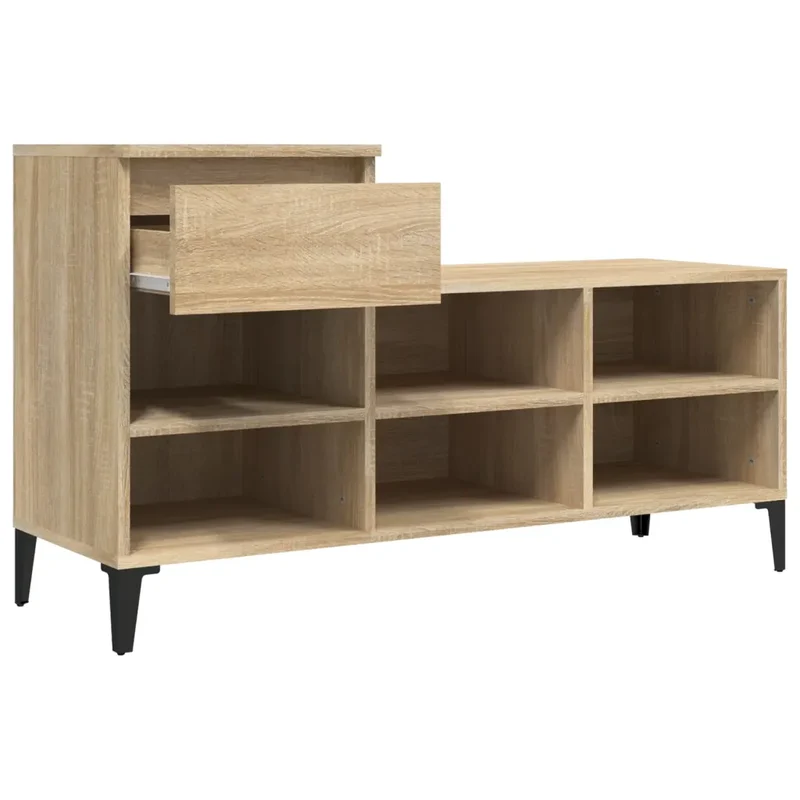 Armoire à chaussures moderne espace de rangement 102 x 36 x 60 cm en bois d'ingénierie chêne sonoma 02_0048447