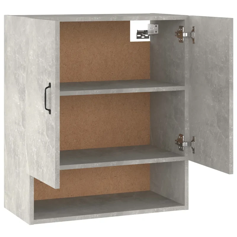 Armoire murale pratique design moderne 60 x 31 x 70 cm rangement optimisé en bois gris béton 02_0048048