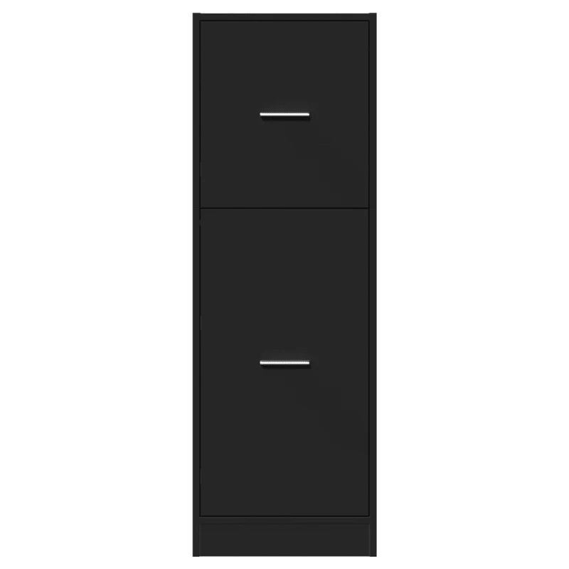 Armoire d'apothicaire multifonctionnelle rangement bureau 40 x 41 x 118 cm en bois d'ingénierie noir 02_0050638