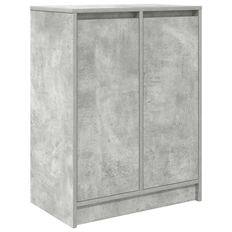 Armoire à chaussures avec 2 portes et 8 étagères 57 x 34 x 76 cm style moderne finition pratique en bois d'ingénierie gris béton 02_0051772