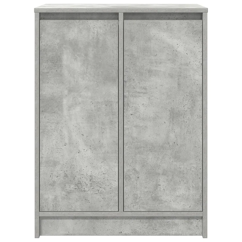 Armoire à chaussures avec 2 portes et 8 étagères 57 x 34 x 76 cm style moderne finition pratique en bois d'ingénierie gris béton 02_0051772