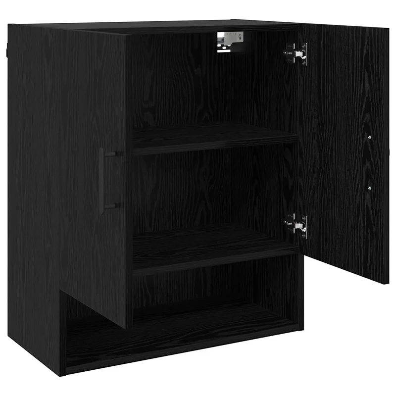 Armoire murale moderne rangement polyvalent 60 x 31 x 70 cm en bois d'ingénierie chêne noir 02_0052490