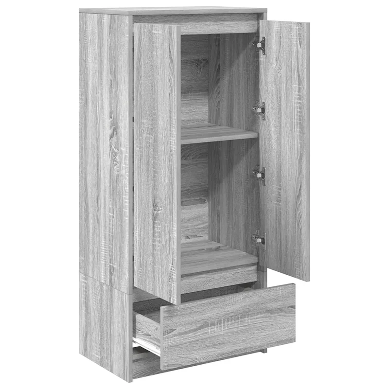 Armoire de rangement polyvalente 55,5 x 34 x 119,5 cm pratique style moderne en bois d'ingénierie sonoma gris 02_0051713
