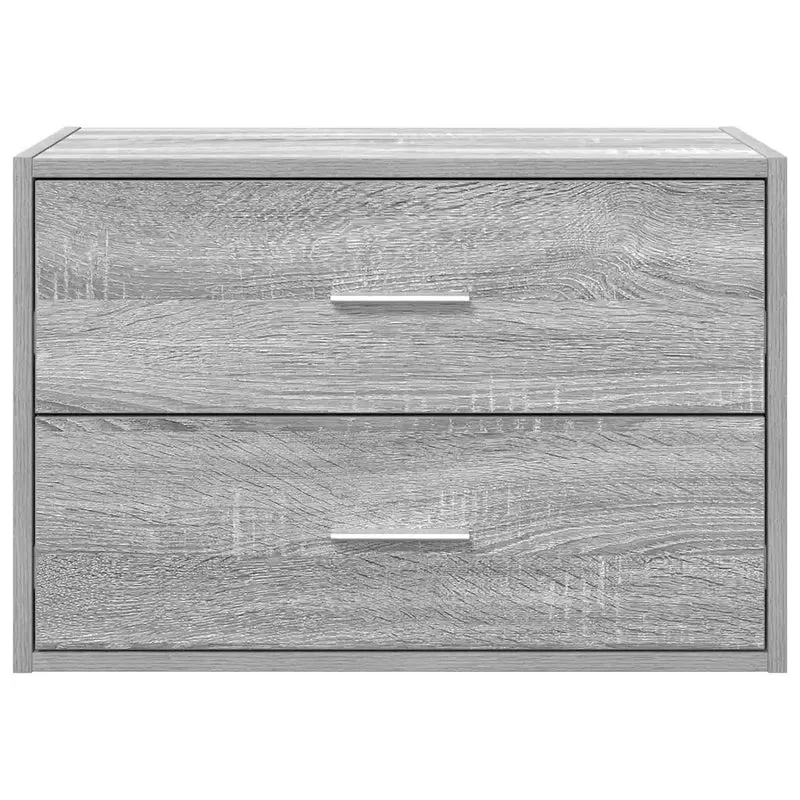 Armoire de rangement empilable 60 x 31 x 40 cm pratique pour organisation intérieure en bois d'ingénierie gris 02_0051198