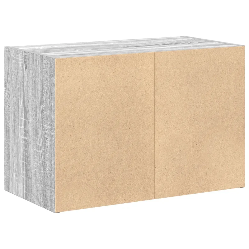 Armoire de rangement empilable 60 x 31 x 40 cm pratique pour organisation intérieure en bois d'ingénierie gris 02_0051198
