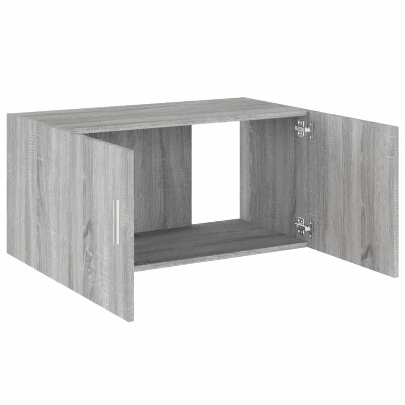 Armoire murale design moderne 80 x 39 x 40 cm rangement pratique en bois d'ingénierie gris 02_0048174
