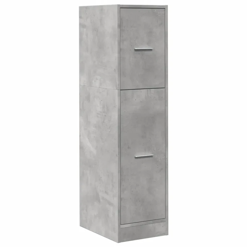 Armoire d'apothicaire multifonctionnelle 30 x 41 x 118 cm finition épurée bureau entrée en bois d'ingénierie gris béton 02_0050613