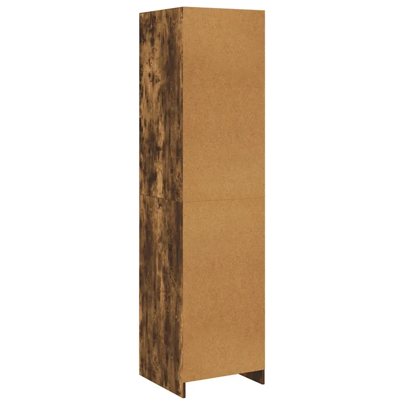 Armoire avec tiroirs rangement chic 50 x 50 x 200 cm en bois d'ingénierie chêne fumé 02_0048154