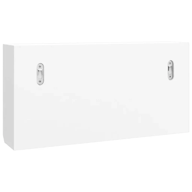 Armoire à clés murale design moderne 40 x 8,5 x 20 cm grande capacité rangement en bois blanc 02_0047123