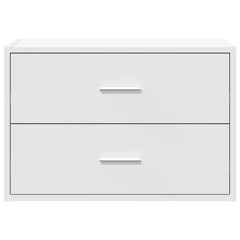 Armoire de rangement empilable 60 x 31 x 40 cm avec 2 tiroirs pratique déco moderne en bois d'ingénierie blanc 02_0051188